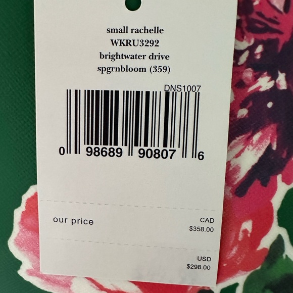 Kate Spade Women's Small Rachelle Springbloom Green Satchel Bag - Picture 9 of 10